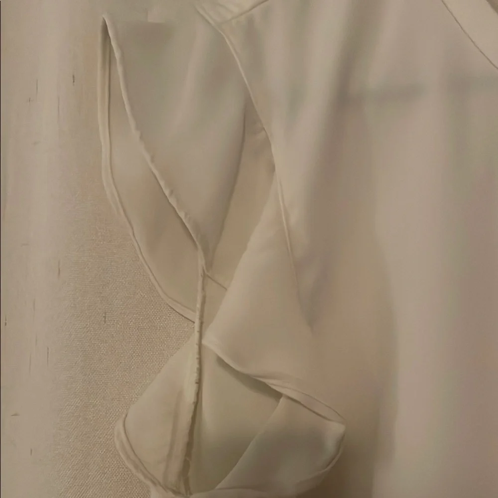J. Crew Off White Ruffled Cap Sleeve Blouse